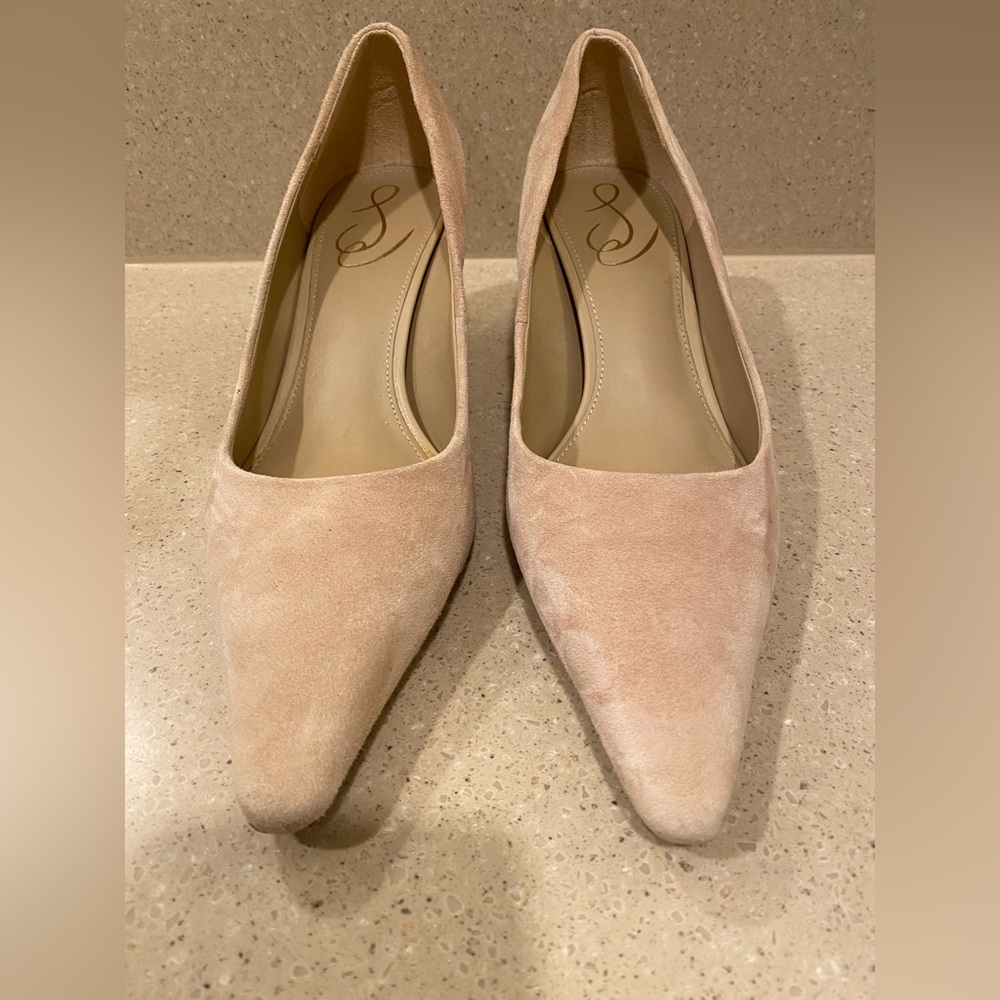 Sam Edelman Bianca Nude Suede Kitten Heels